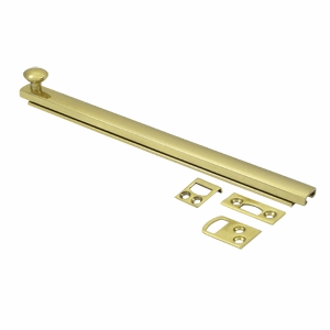 8 Inch Solid Brass Surface Bolt (Polished Brass Finish)