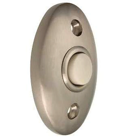 2 3/8 Inch Solid Brass Door Bell Button (Satin Nickel Finish)