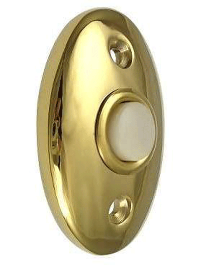 2 3/8 Inch Solid Brass Door Bell Button (Polished Brass Finish)