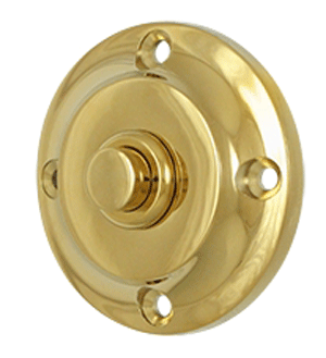 2 1/3 Inch Contemporary Push Button Door Bell (Polished Brass Finish)
