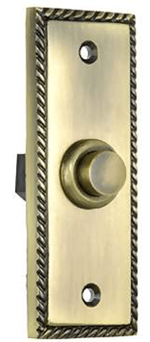 3 1/3 Inch Solid Brass Doorbell Button (Antique Brass Finish)