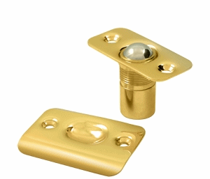 2 1/8 Inch Deltana Solid Brass Round Corners Ball Catch (PVD Lifetime Polished Brass Finish)