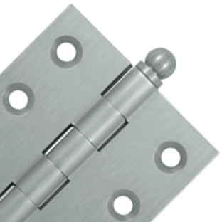 2 Inch x 2 Inch Solid Brass Cabinet Hinges (Brushed Chrome Finish)