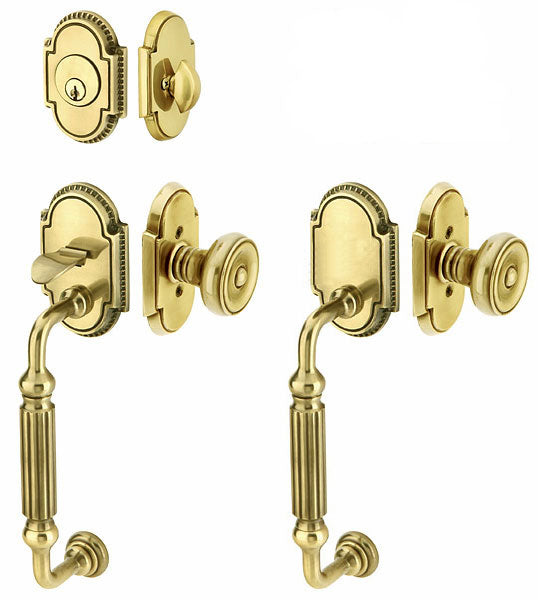 Solid Brass Knoxville Style Entryway Set (Polished Brass Finish)