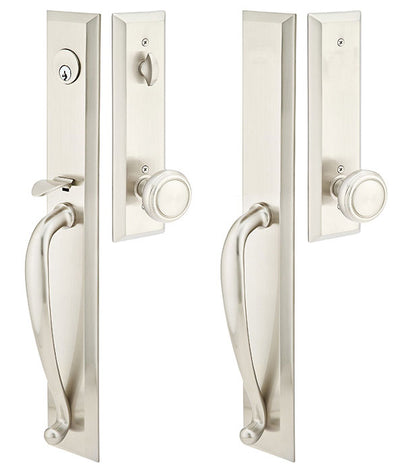 Solid Brass Jefferson Style Entryway Set (Brushed Nickel Finish)