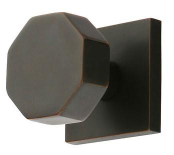 Emtek Solid Brass Octagon Door Knob Set With Square Rosette