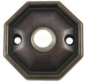 2 1/2 Inch Lost Wax Doorbell Button with Octagon Rosette