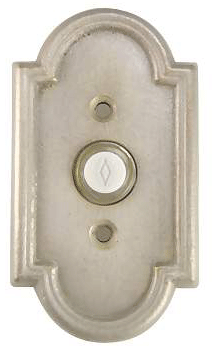 4 3/8 Inch Solid Brass Doorbell Button with Beveled Arched Rosette