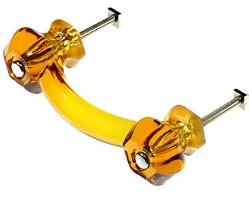 4 1/4 Inch Overall (3 Inch c-c) Warm Amber Glass Pulls