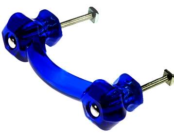 4 1/4 Inch Overall (3 Inch c-c) Cobalt Blue Glass Cabinet Handles