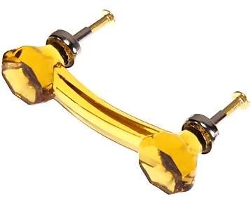 4 Inch Overall (3 Inch c-c) Honey Amber Glass Octagon Shape Cabinet Pulls (Chrome Base)