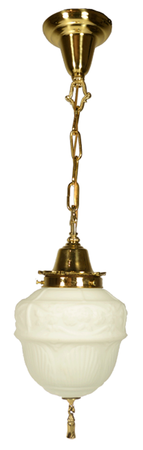 27 3/4 Inch Colonial Revival Style Chain Pendant (Polished Brass Finish)