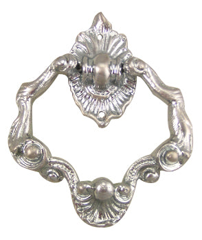 4 Inch Ornate Shell Pattern Ring Pull (Brushed Nickel Finish)