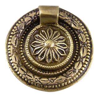 1 3/4 Inch Victorian Ring Pull (Antique Brass Finish)
