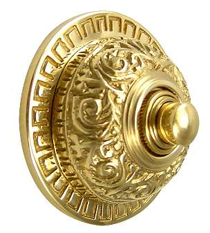 2 7/8 Inch Diameter Eastlake Doorbell (Polished Brass Finish)