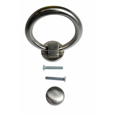 5 1/2 Inch (3 1/2 Inch c-c) Solid Brass Traditional Ring Door Knocker (Brushed Nickel Finish)
