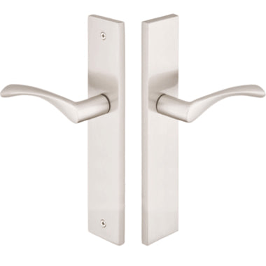 Solid Brass Euro Style Dummy Pair Multi Point Lock Trim (Brushed Nickel Finish)