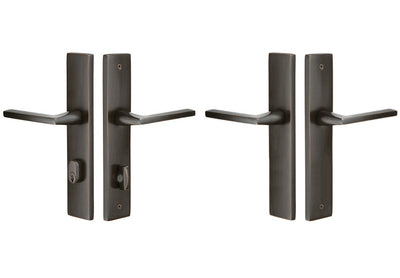 Solid Brass Modern Rectangular Style Stretto Passage Entryway Set (Oil Rubbed Bronze Finish)