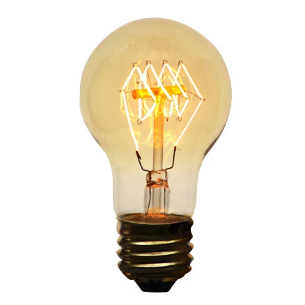 4 1/4 Inch Diamond Pattern American Style Edison Bulb 40 Watt