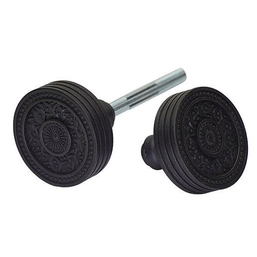 2 1/4 Inch Rice Pattern Spare Door Knob Set (Oil Rubbed Bronze)