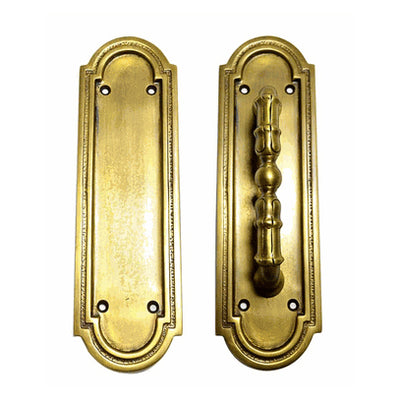 8 3/8 Inch Solid Brass Arched Style Push And Pull Plate (Antique Brass Finish)