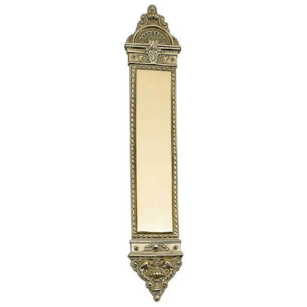 16 Inch Solid Brass L'Enfant Style Solid Brass Push Plate (Lacquered Brass Finish)