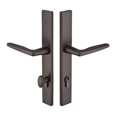 Solid Brass Modern Style Euro Keyed Multi Point Lock Trim (Oil Rubbed Bronze Finish)