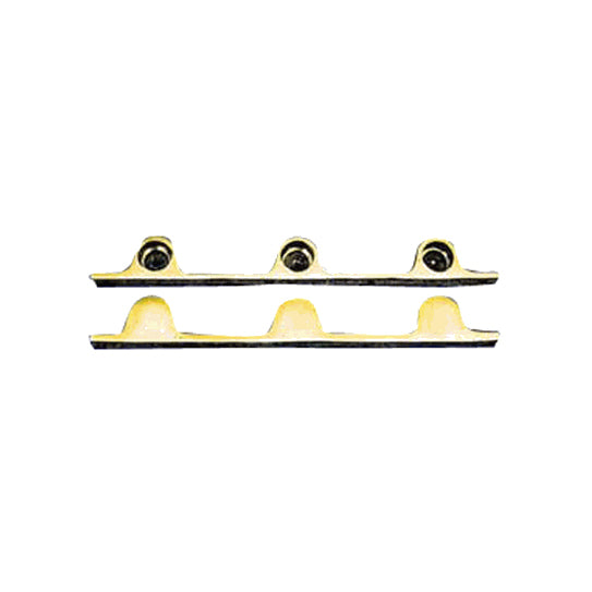 Pair Solid Brass Security Triple Push Bar Bracket Ends (Polished Brass Finish)