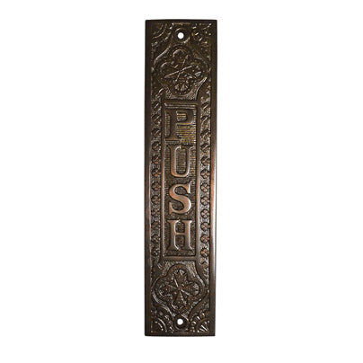 10 1/4 Inch Brass Push Plate (Oil Rubbed Bronze Finish)