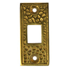 Solid Brass Craftsman Pocket Door Strike Plate (Polished Brass Finish)