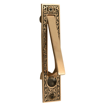 5 Inch Solid Brass Rice Pattern Edge Pull (Antique Brass Finish)