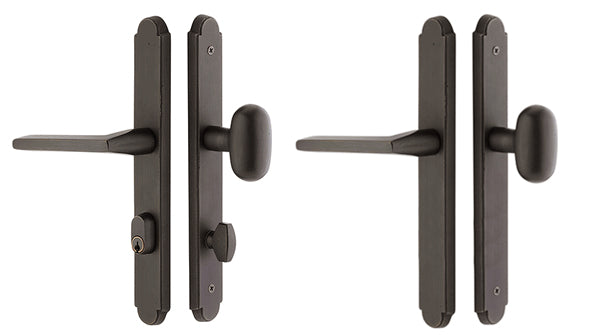 Sandcast Arched Style Stretto Dummy Pair Entryway Set (Oil Rubbed Bronze Finish)
