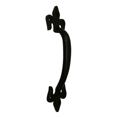 9 1/4 Inch Solid Brass Colonial Style Pull (Flat Black Finish)