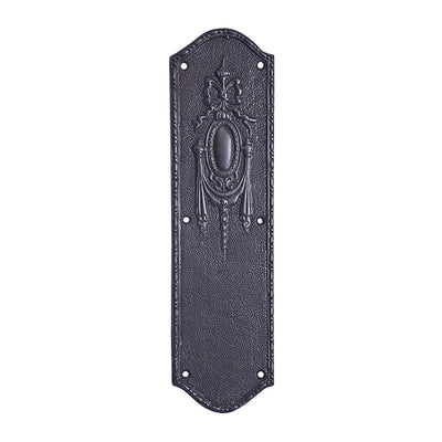 11 Inch Ribbon & Bow Solid Brass Push Plate (Oil Rubbed Bronze Finish)