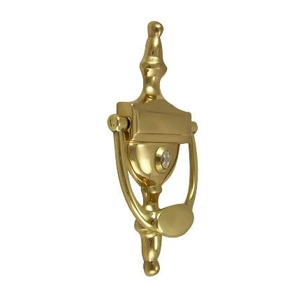 6 Inch (3 3/4 Inch c-c) Solid Brass Traditional Door Knocker (Polished Brass Finish)