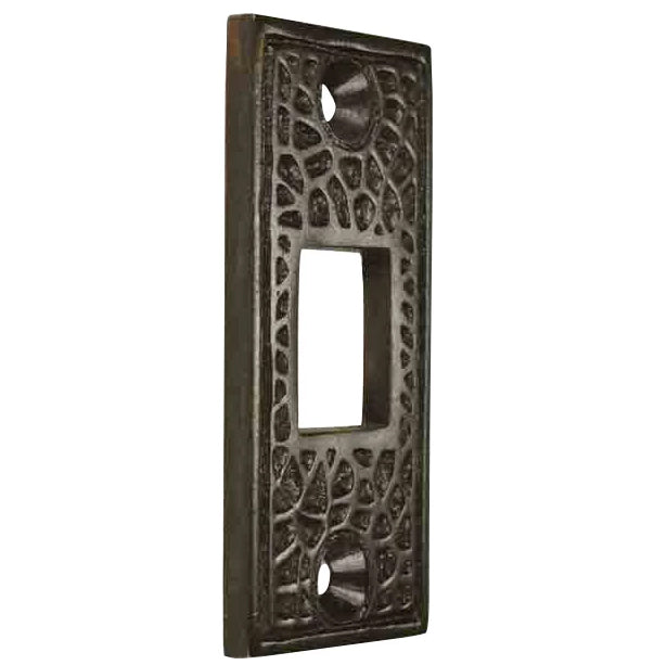 Solid Brass Craftsman Pocket Door Strike Plate (Oil Rubbed Bronze Finish)