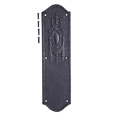 11 Inch Ribbon & Bow Solid Brass Push Plate (Oil Rubbed Bronze Finish)