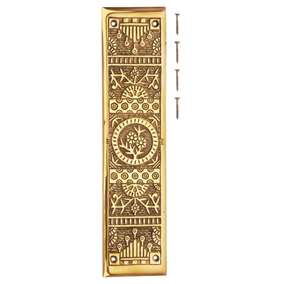 11 1/4 Inch Eastlake Solid Brass Push Plate (Polished Brass Finish)