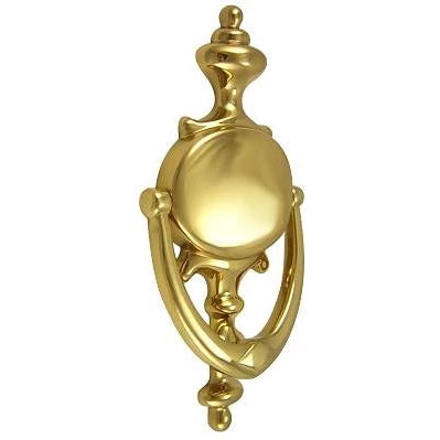 8 Inch (4 3/4 Inch c-c) Solid Brass Traditional Door Knocker (Polished Brass Finish)