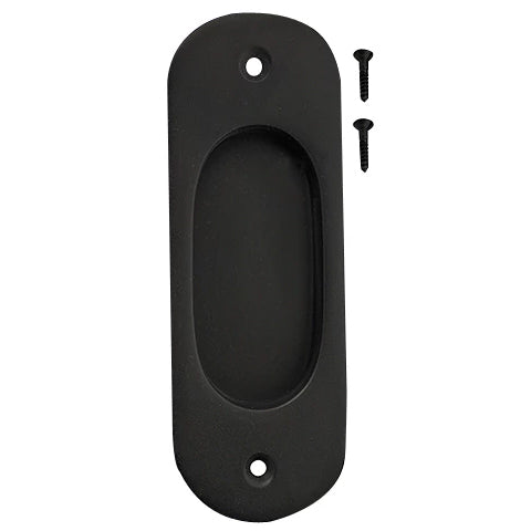 5 Inch Solid Brass Traditional Style Oval Pocket Door Pull (Oil Rubbed Bronze Finish)