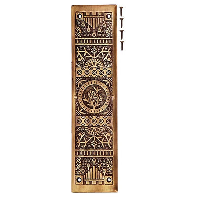 11 1/4 Inch Eastlake Solid Brass Push Plate (Antique Brass Finish)