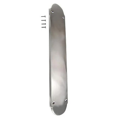 12 Inch Solid Brass Traditional Oval Push Plate (Polished Chrome Finish)