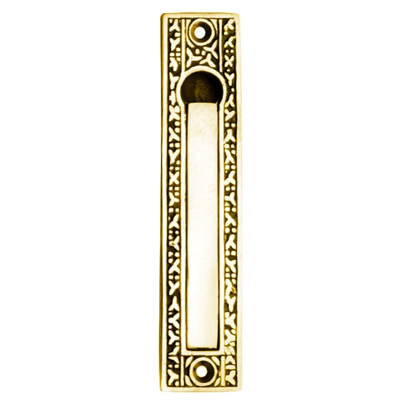 5 Inch Solid Brass Rice Pattern Edge Pull (Polished Brass Finish)