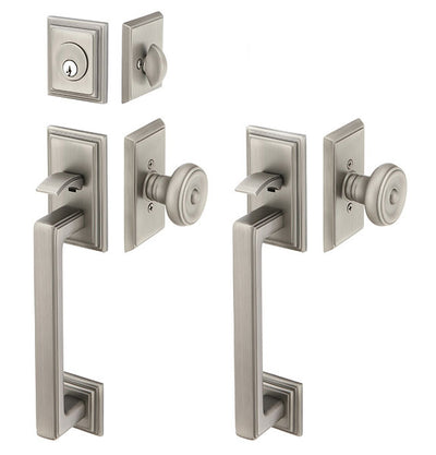 Solid Brass Mills Style Mortise Entryway Set (Brushed Nickel Finish)