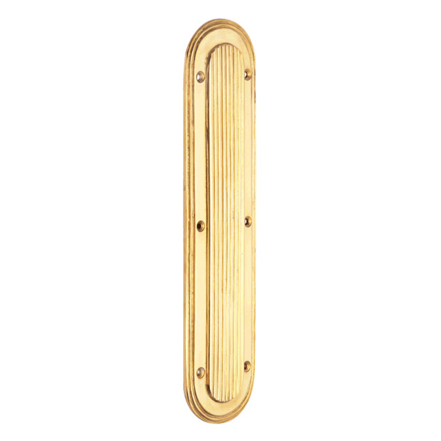 10 1/2 Inch Classic Art Deco Solid Brass Push Plate (Lacquered Brass Finish)