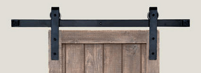 Barn Door Track System in Iron - Square End (Matte Black Finish)