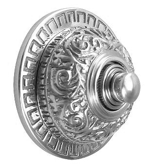 2 7/8 Inch Diameter Eastlake Doorbell (Brushed Nickel Finish)