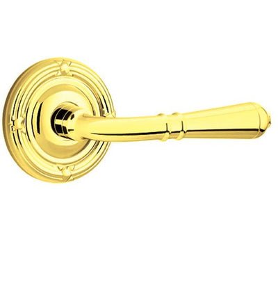 Emtek Solid Brass Turino Lever With Ribbon & Reed Rosette