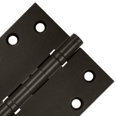 4 Inch X 4 Inch Ball Bearing Hinge Interchangeable Finials (Square Corner, Oil Rubbed Bronze Finish)