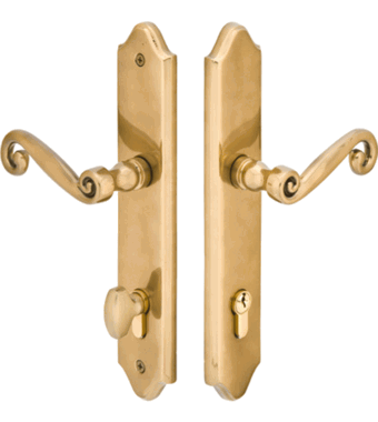 Solid Brass Concord Euro Keyed Style Multi Point Lock Trim (Antique Brass Finish)